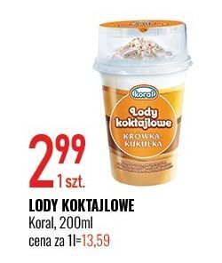 Lody krówka-kukułka koral koktajlowe