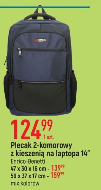 E.Leclerc Plecak 2-komorowy na laptopa 17 enrico benetti oferta