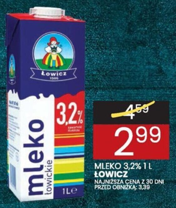 Wafelek MLEKO 3,2% 1L ŁOWICZ oferta