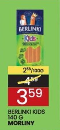 Wafelek BERLINKI KIDS 140 G MORLINY oferta