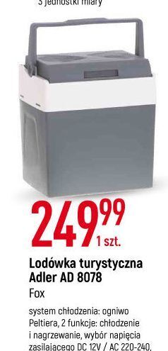 Lodówka turystyczna ad 8078 30 l adler