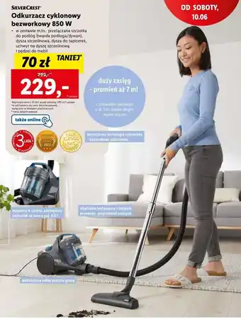 Lidl Odkurzacz bezworkowy 850 w silvercrest oferta