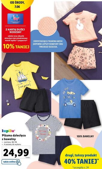 Lidl Piżama dziecięca lupilu oferta