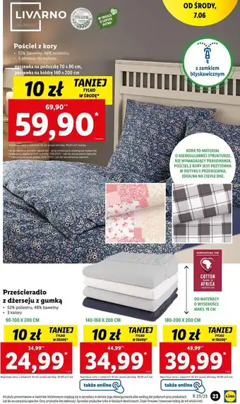 Lidl Pościel z kory 140 x 200 cm + 70 80 livarno home oferta