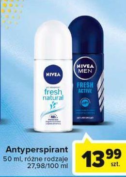Carrefour Antyperspirant nivea fresh natural oferta