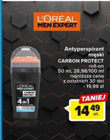 Carrefour Anti-perspirant 4 in 1 l'oreal men expert carbon protect oferta