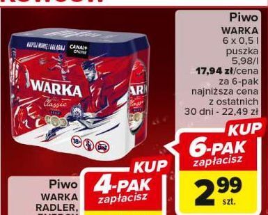 Carrefour Piwo warka oferta