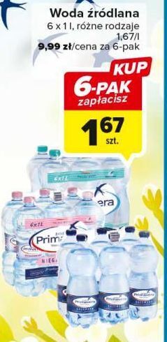 Carrefour Woda lekko gazowana primavera oferta