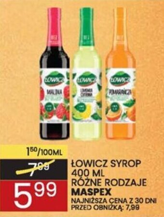 Wafelek ŁOWICZ SYROP 400 ML oferta
