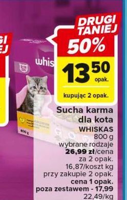 Carrefour Karma dla kota z kurczakiem whiskas oferta