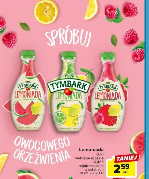 Carrefour Lemoniada cytryna i arbuz tymbark oferta