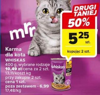 Carrefour Karma dla kota z kurczakiem w sosie whiskas oferta