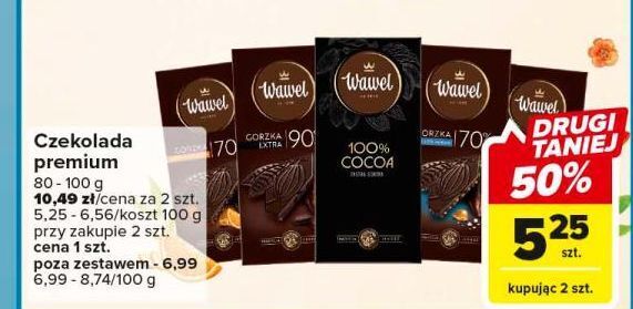 Carrefour Czekolada gorzka 70% karmel i sól morska wawel premium oferta