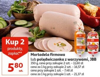 Auchan Mortadela firmowa lub polędwiczanka z warzywami, JBB 350 g oferta