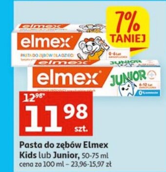 Auchan Pasta do zębów Elmex Kids lub Junior, 50-75 ml oferta