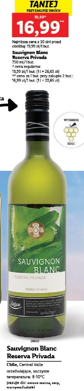 Lidl Wina deluxe sauvignon blanc reserva privada oferta