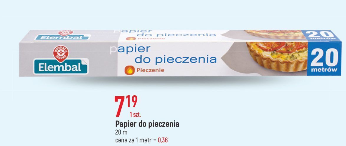 E.Leclerc Papier do pieczenia 20 m wiodąca marka elembal oferta