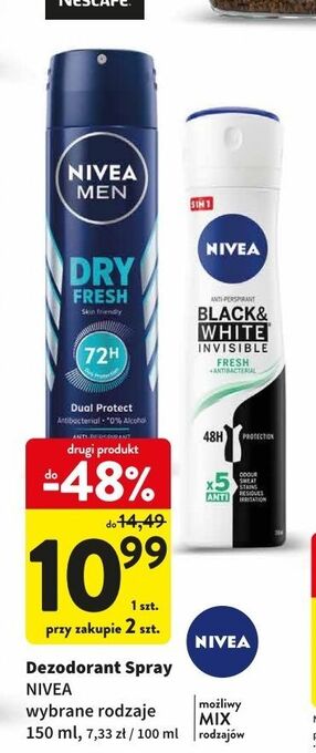 Intermarche Antyperspirant fresh nivea invisible black & white oferta