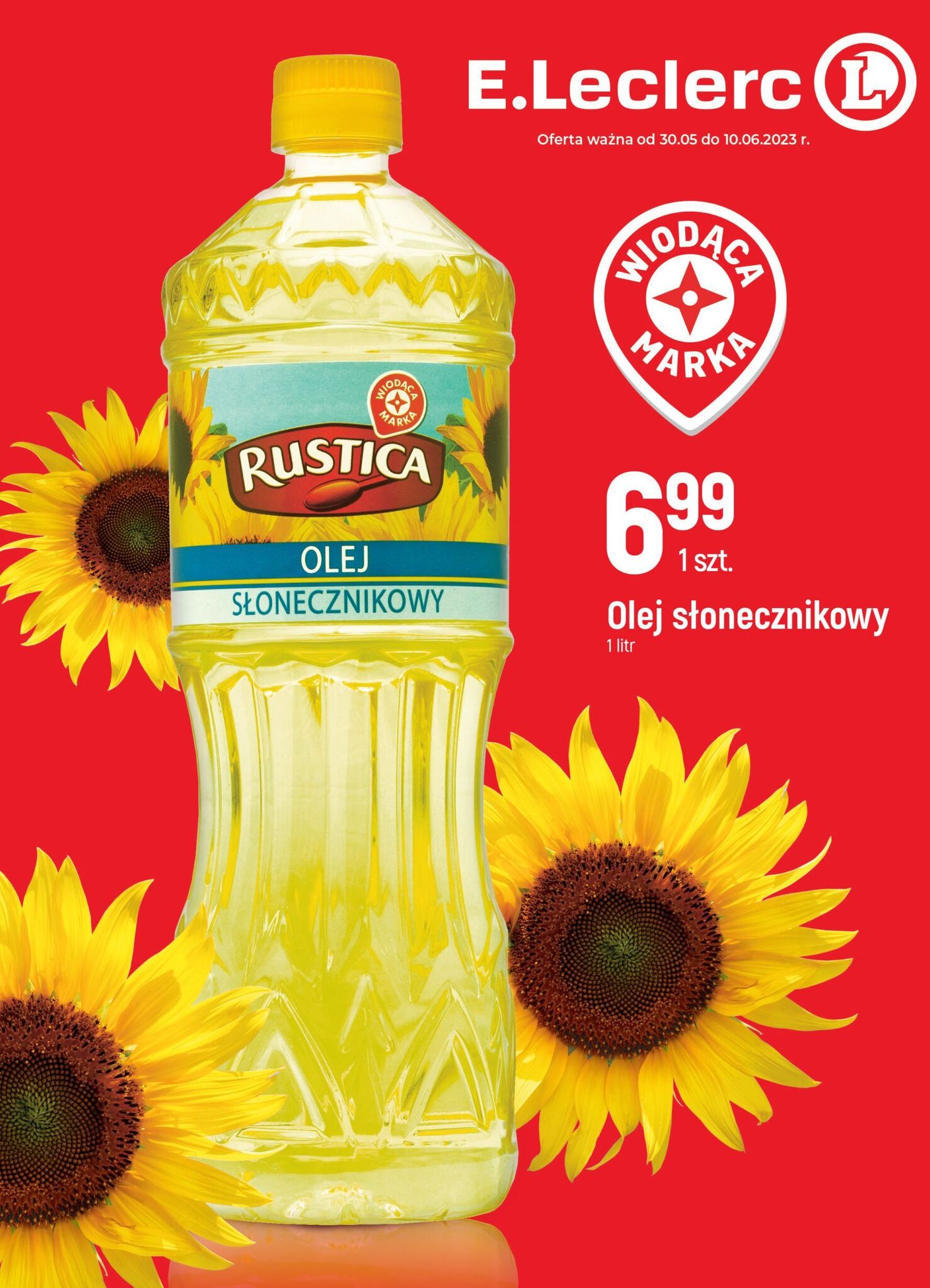 E.Leclerc Olej słonecznikowy wiodąca marka rustica oferta