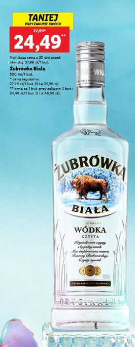 Lidl Wódka żubrówka biała oferta