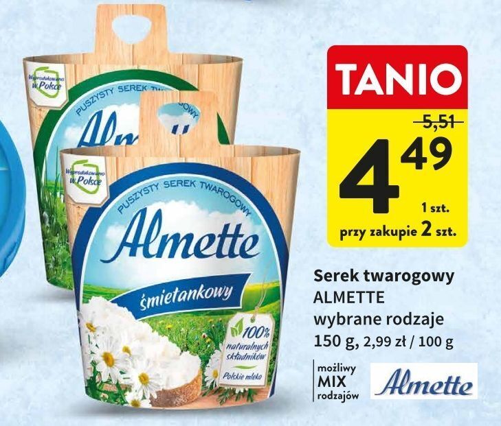 Intermarche Serek śmietankowy hochland almette oferta