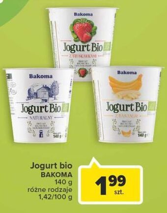 Carrefour Jogurt z truskawkami bakoma bio oferta
