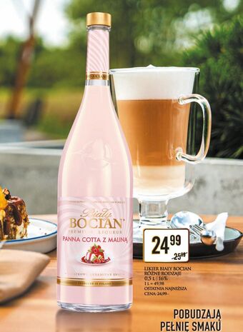 Dino Likier biały bocian panna cotta z maliną oferta