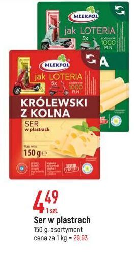 E.Leclerc Ser królewski z kolna - plastry mlekpol oferta