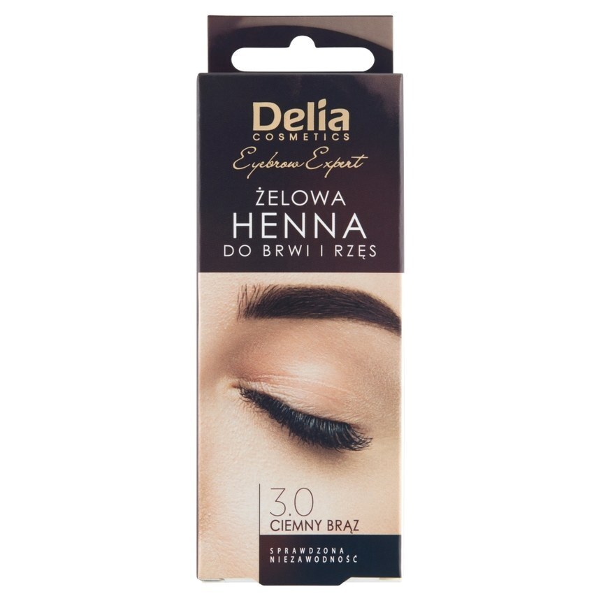 Drogerie Natura Delia cosmetics eyebrow expert żelowa henna do brwi i rzęs 3.0 ciemny brąz oferta
