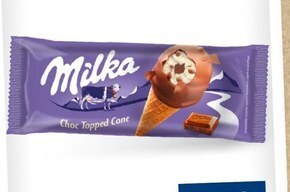 Makro Milka lody o smaku waniliowym z kawałkami mlecznej czekolady w rożku waflowym 110 ml oferta