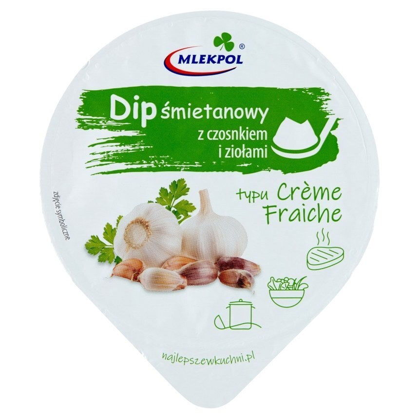 Społem Mlekpol dip śmietanowy z czosnkiem i ziołami typu crème fraiche 180 g oferta