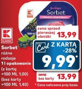Kaufland Sorbet 1l oferta