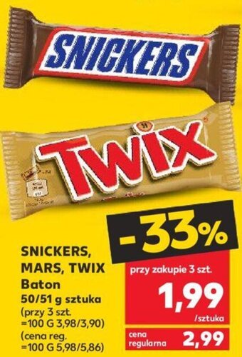 Kaufland SNICKERS, MARS, TWIX Baton 50/51g oferta