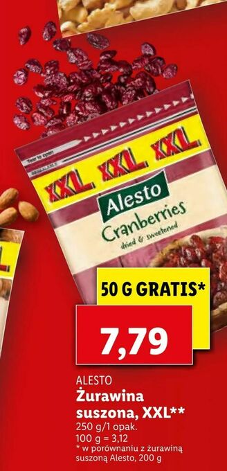 Lidl Żurawina suszona, XXL oferta