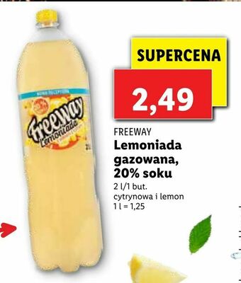 Lidl Lemoniada gazowana, 20% soku oferta