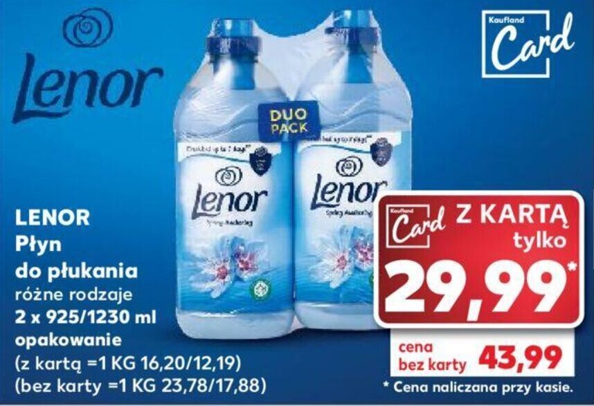 Kaufland LENOR Płyn do płukania 2x925/1230ml oferta
