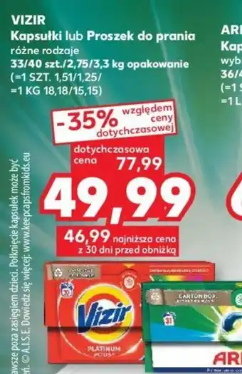 Kaufland VIZIR Kapsułki lub Proszek do prania 33/40szt. oferta