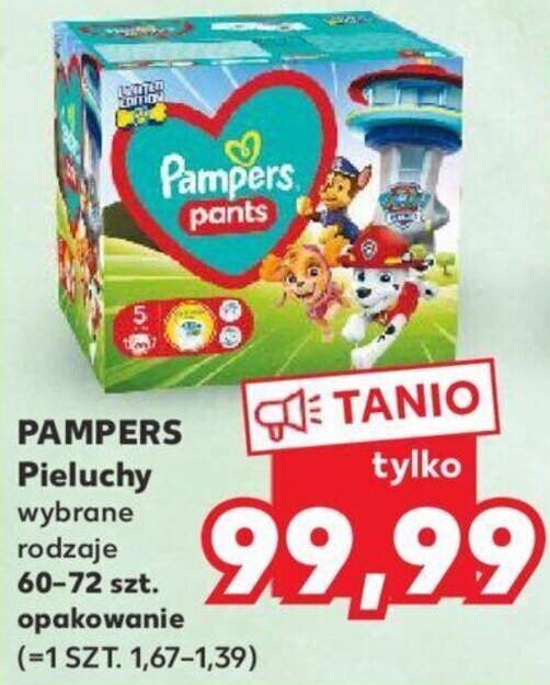 Kaufland PAMPERS Pieluchy 60-72 szt. oferta