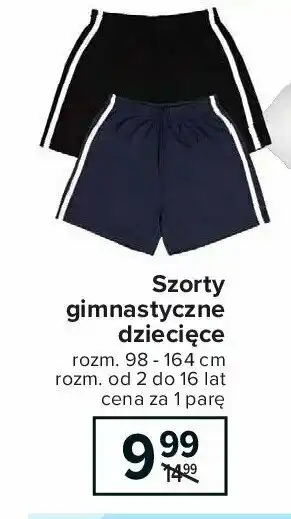 Carrefour Spodenki gimnastyczne dziecięce 98-164 cm 1 SZT oferta