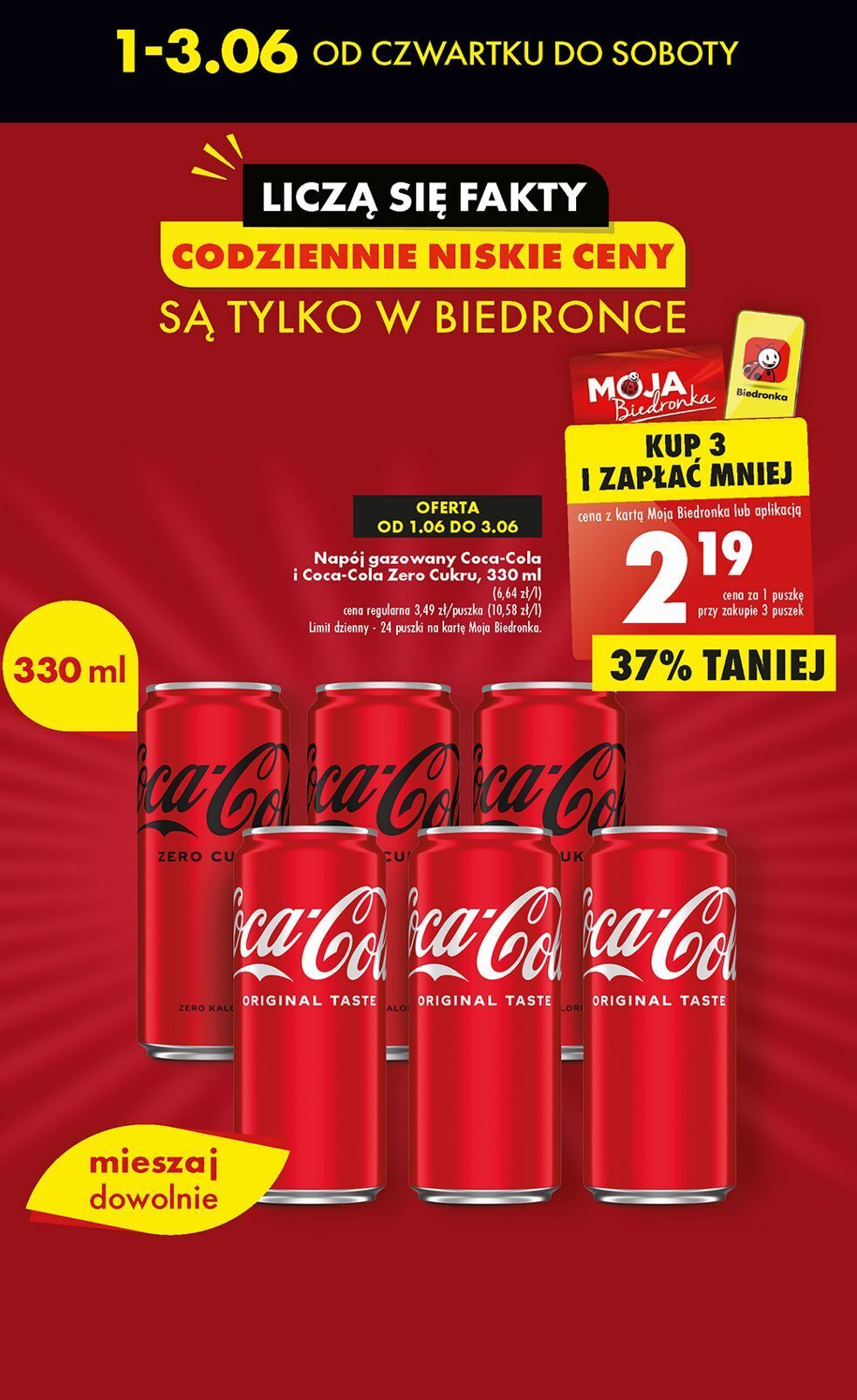 Biedronka Napój coca-cola 330ml oferta