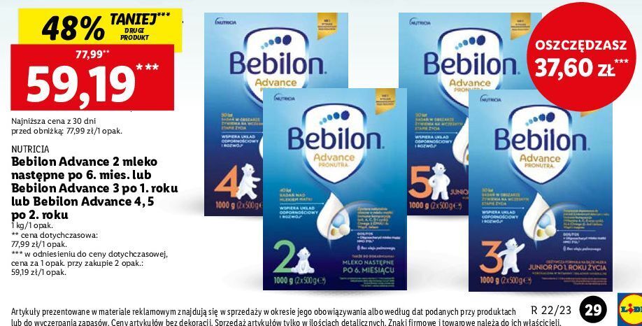 Lidl Mleko 2 bebilon advance oferta