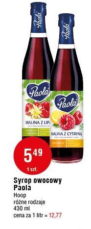 E.Leclerc Syrop malina z cytryną paola oferta