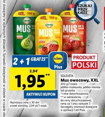 Lidl Mus gruszka solevita oferta