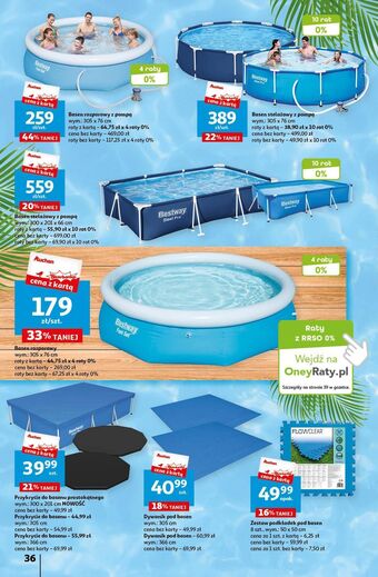 Auchan Basen stelażowy wym. 305 x 76 cm z pompą bestway oferta