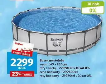 Auchan Basen na stelażu 549 x 122 cm bestway oferta