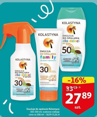 Auchan Emulsja do opalania spf 50 kolastyna family oferta