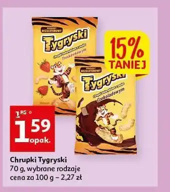 Auchan Chrupki kukurydziane czekoladowe tygryski oferta