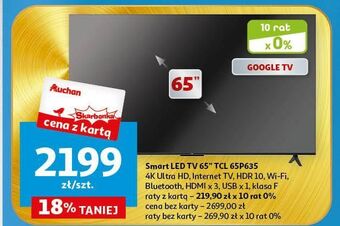Auchan Telewizor 65 led 65p635 tcl oferta