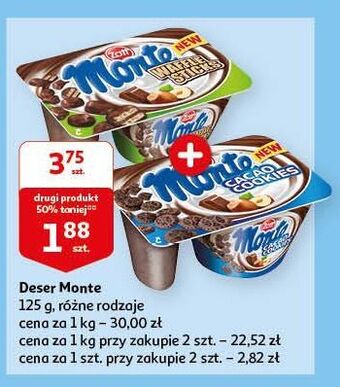 Auchan Deser mleczno-czekoladowy zott monte waffle sticks oferta