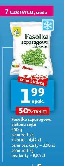 Auchan Fasolka szparagowa zielona cięta podniesiony kciuk oferta